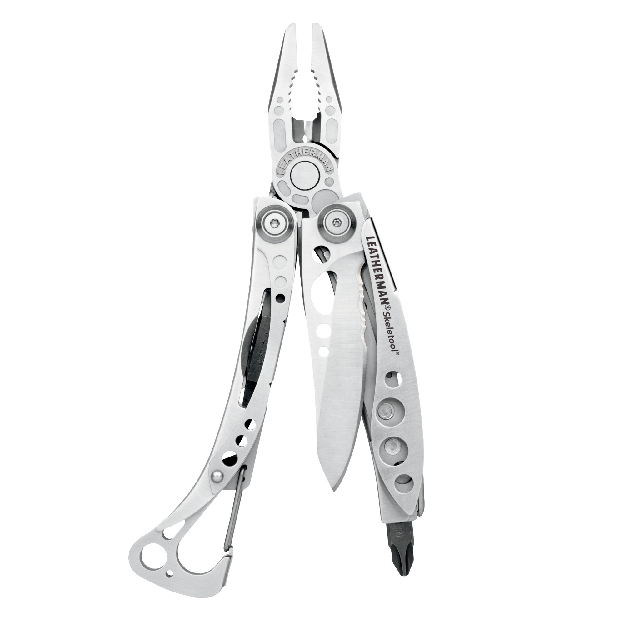LEATHERMAN, Skeletool Lightweight Multitool with Combo Knife and Bottle Opener, Stainless Steel