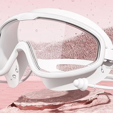 Tibatoes Goggles, HD Large Frame Waterproof Swimming Goggles, Anti-Fog Swim Goggles for Swimming