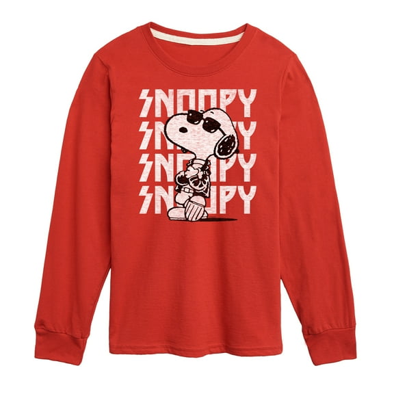 Peanuts - Snoopy Rock Name Repeat - Toddler And Youth Long Sleeve Graphic T-Shirt