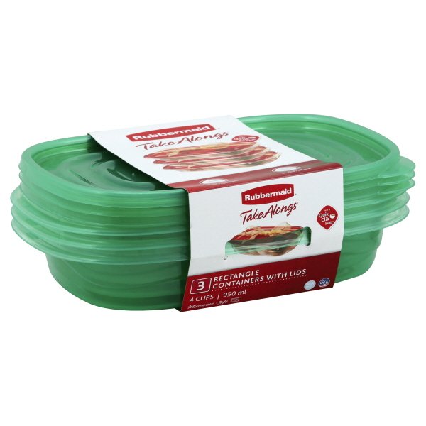 Rubbermaid Take Alongs Food Storage Container 4cup Rectangle (Pack Of