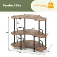 thumbnail image 3 of Costway 3-Tier Home Bar Unit with Stemware Racks & Storage Shelves with Metal Frame Brown, 3 of 10