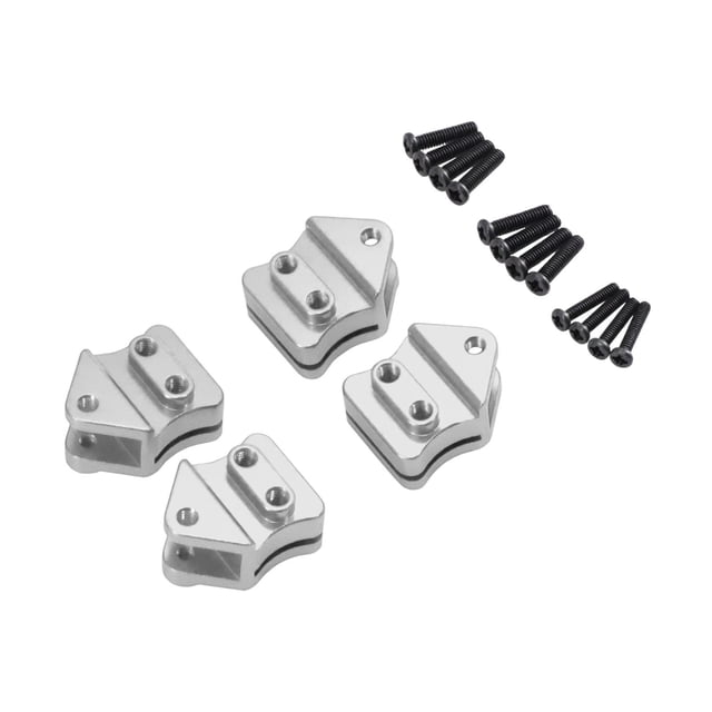 Yinanstore Leaf Spring Mount Hangers Aluminum Replacement Lightweight Easy to Install Shock Absorption Practical Sturdy DIY RC Car Parts Silver