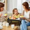 thumbnail image 2 of Bed Tray Table with Folding Legs Wooden Serving Breakfast in Bed or Use As a Platter Tray(Black), 2 of 6