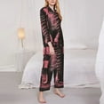thumbnail image 3 of Honeii Graphic Seal On Stripes Print Women's Pajama Sets Long Sleeve Button Down Sleepwear Nightwear Soft Pjs Lounge Sets 2PCS-X-Large, 3 of 7
