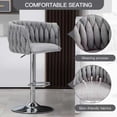 thumbnail image 3 of Peispie Swivel Adjustable Velvet Bar Stools Set of 2, 25.6"–31.5" Seat Height, Upholstered Modern Bar Chairs with Low Back, Gold Base, for Kitchen Island and Home Bar, 3 of 10