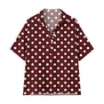 thumbnail image 5 of GUACER Short Sleeve Tops for Women Polka Dot Loose Fit Cotton Linen Collared Casual Button-Down Shirts, 5 of 7