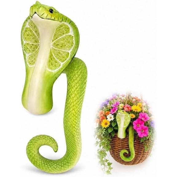 Rongyun Cobra Plant Pot Decor, Plant Decorations for Pots, Cute Resin Snake Statue, Display Rack for Home Garden Fence Balcony Patio Lawn Yard Ornaments Decoration (1pcs)