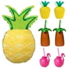 Party City Pineapple Party Kit for 6 Guests, Party Supplies, Includes Pinata and Stylish Cups with Lids and Straws