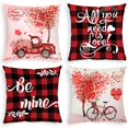thumbnail image 1 of Valentín Día Decoración de almohadas Decorativas 18x18 Conjunto de 4, decoración de cuadros de búfalo regalos del día de San Valentín esquí esquí Gafas de esquí, 1 of 5