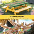 thumbnail image 6 of Saint Patrick's Day Table Cloths for 8 Foot Rectangle Tables, Luck Leaves Car Brown Wooden Plaid Patio Waterproof Elastic Fitted Tablecloths, Washable Rectangular Table Cover for Camping, 6 of 8
