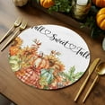 thumbnail image 5 of Fall Round Placemats Set of 4 Berry Maple Leaf Place Mats Thanksgiving Woven Placemat Plaid Pumpkin Sunflower Circle Braided Table Mat for Kitchen Dining Table Autumn Party Home Decor 15 Inch, 5 of 9