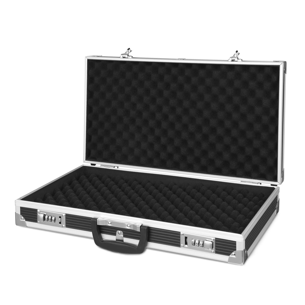 iKayaa Aluminum Framed Hard Locking Pistol Gun Case Handgun Revolver