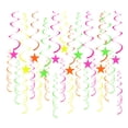 thumbnail image 2 of Dserhfy 40 Pcs Glow Paper Star Hanging Swirl Decoration Glow in The Dark Ceiling Streamer Fluorescent Neon Party Supplies for Wedding Birthday, 2 of 8