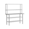 thumbnail image 2 of Flash Furniture Portable Prep and Work Table with NSF Certified 18 Gauge Stainless Steel Top Shelf and Double Overshelves, 2 Galvanized Steel Undershelves, 2 of 9