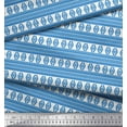 thumbnail image 2 of Soimoi Blue Cotton Cambric Fabric Aztec Geometric Print Fabric by the Yard 42 Inch Wide, 2 of 3
