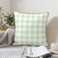 thumbnail image 6 of Kll Pistachio Green Checkboard Decorative Throw Pillow Covers Velvet Soft For Couch Sofa Bedroom Living Room Outdoor -20"X20", 6 of 8