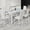 White, variant on 7-Piece Dining Table Set, Modern Kitchen Table with High-Back PU Leather Chairs & Marbling Tabletop for Small Space