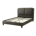 thumbnail image 4 of JERFIT California King Bed Frame with Upholstered Headboard, Modern Faux Leather Platform Bed, No Box Spring Needed, Brown, 4 of 10