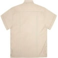thumbnail image 2 of Boys Junior Guayabera Cuban Short Sleeve Embroidered 4 Pocket Shirt Kid-Omega - Khaki - Large, 2 of 4