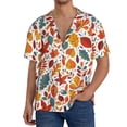 thumbnail image 3 of Haiem Autumn Leaves Men's Casual Shirts Short Sleeve Button Down Shirts Fashion Textured Summer Beach Shirt-4X-Large, 3 of 7
