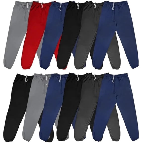 BILLIONHATS 24 Pack Mens Jogger Sweatpants, Assorted Colors & Sizes from S,M,L,XL,2XL, Great for Homeless Shelter Donations