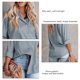 thumbnail image 4 of Blusa elegante de manga larga para mujer blusa de satén con patrón de piedra Color puro de moda de un solo pecho para oficina para mujer para cumpleaños ANGGREK Otros, 4 of 5