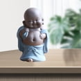 thumbnail image 4 of Little Ceramic Maitreya Happy Buddha Statue Figurine Decoration Tea Accessories,, 4 of 7