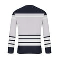thumbnail image 3 of Maean Mens Big and Tall Striped Shirts Long Sleeve Crew Neck Casual Basic Color Block Tshirts, 3 of 5