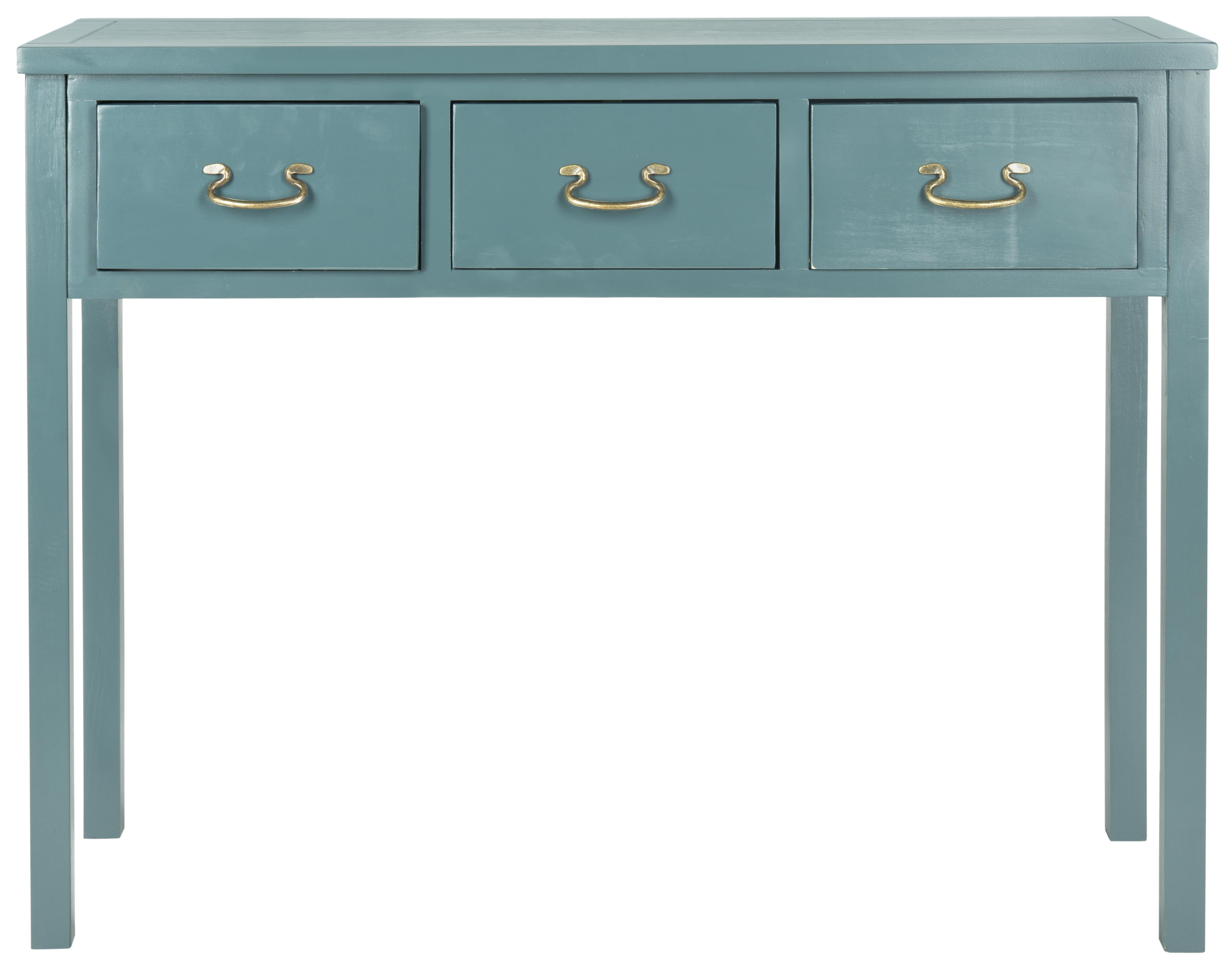 SAFAVIEH Cindy Contemporary Nautical Console w/ 3 Storage Drawers, Slate Teal