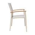 thumbnail image 4 of Portals Outdoor 5 Piece Coral Sand Aluminum & Teak Wood Dining Set, 4 of 8