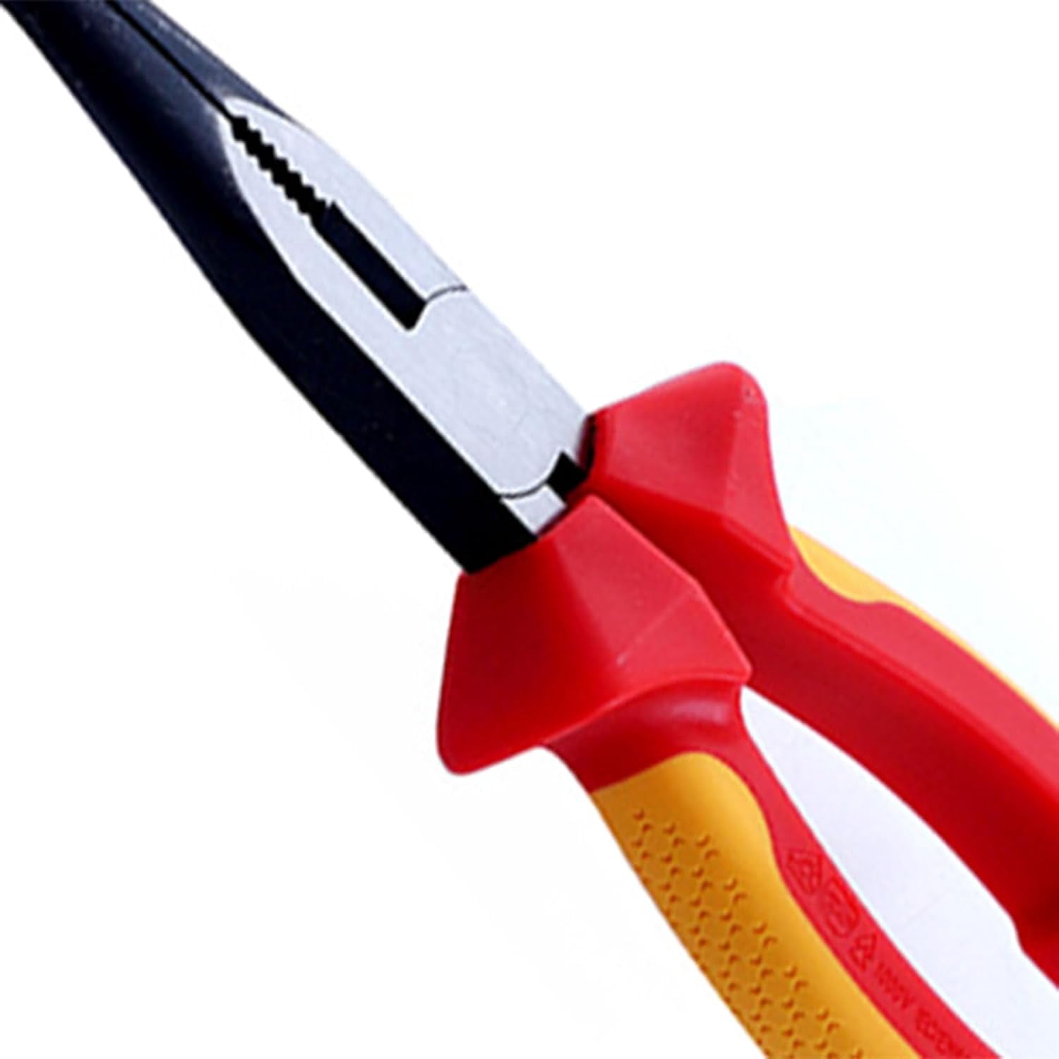 CATPAN 8-Inch Insulated Bent Needle Nose Pliers, 1000V High Voltage Resistant, Multifunctional Angled Pliers