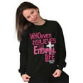 thumbnail image 4 of Whoever Believes Has Eternal Life Women Crewneck Sweatshirt Brisco Brands S, 4 of 6