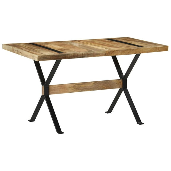 vidaXL Dining Table 55.1"x27.6"x29.9" Rough Mango Wood