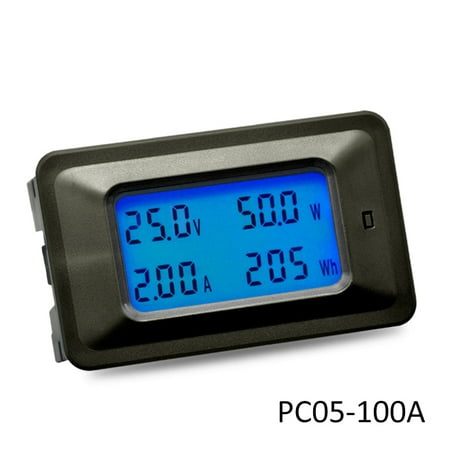 PC05-100A LCD DC 8-100V Current Power Energy Meter Tester 100A 4 IN1 Digital Voltmeter