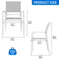 thumbnail image 3 of Dextrus Set of 6 Outdoor Patio Chairs,  Aluminum Dining Chair with Armest and Adjustable Feet for Outdoor Garden,  Backyard, White, 3 of 8