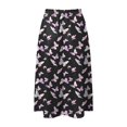 thumbnail image 4 of vigerkar Womens Summer Casual Dress Floral Printed High Waist A Line Ruffle Swing Midi Skirt with Pockets Light Pink, S, 4 of 6