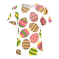thumbnail image 5 of Daisyyozoid Chandail de Pâques Drôle pour Femmes, Imprimé d'Oeufs Colorés, Blouse Décontractée et Amusante à Manches Courtes, 5 of 5