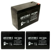 Lot de 3 batteries de rechange pour tondeuses Neuton CE5 – Batterie au plomb scellée universelle UB12100-S (12 V, 10 Ah, 10 000 mAh, borne F2, AGM, SLA)