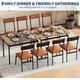 thumbnail image 4 of Brown 5-piece dining mesa set wood kitchen mesa con 4 forrado sillas space-saving design faux leather cushions moderno rectangular mesa con metal frame para small dining rooms, 4 of 7