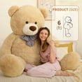 thumbnail image 5 of MorisMos Giant Brown Teddy Bear Stuffed Animal 6 Feet Soft Cuddly Smiling Face Big Teddy Bear Plush, 5 of 8