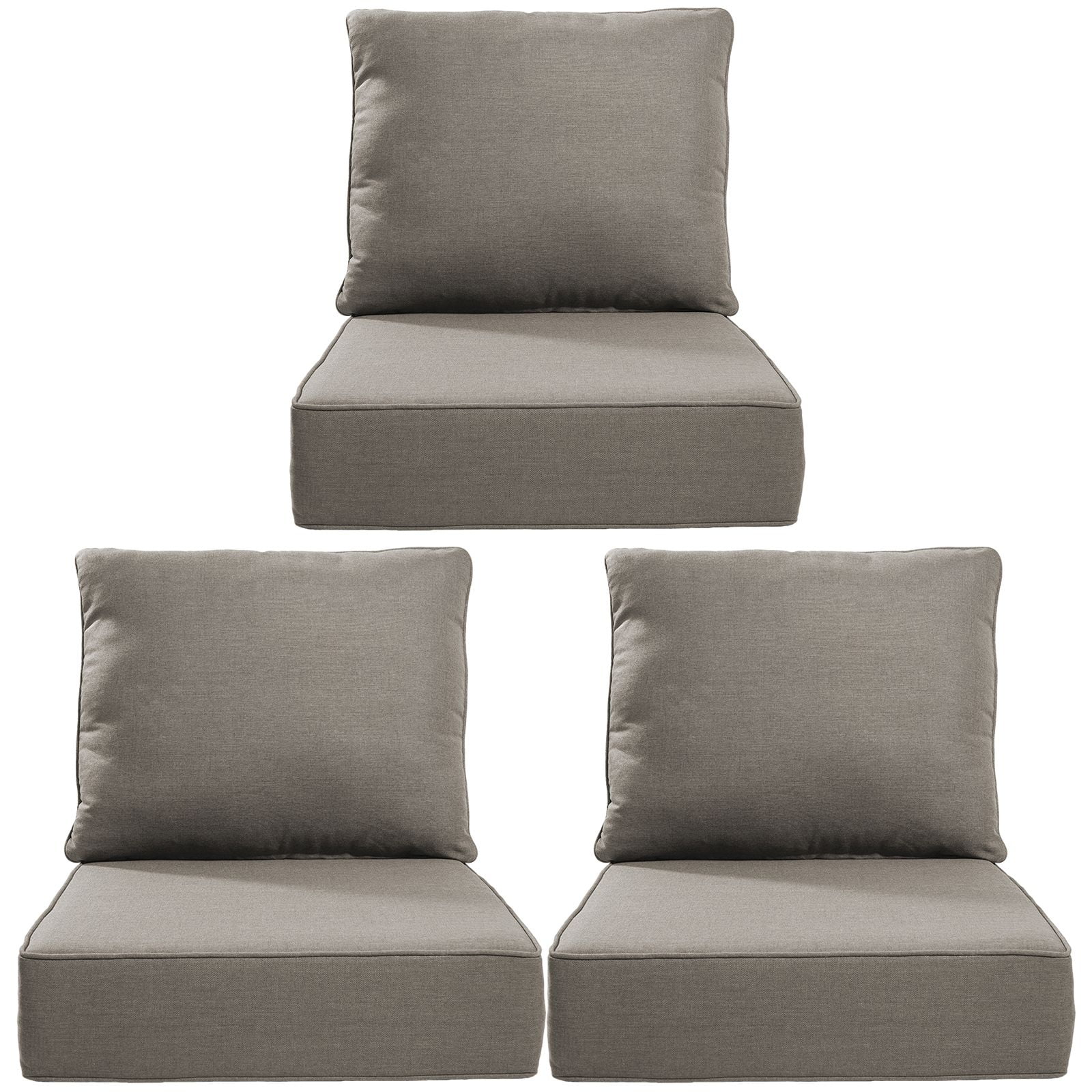 Opohoro Outdoor Deep Seat Cushion Set, 24"x24"x6", Water Resistant & UV Resistant Comfortable Furniture Cushions for Patio Chair, Sofa, Loveseat