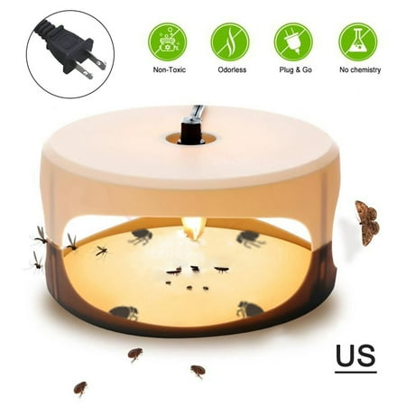 Sticky Flea Trap Dome Flea Bed Bug Trap with 2 Glue Discs, Odorless Flea Killer Trap Pad, Flea Trap and Pets Friendly, Plug