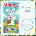 thumbnail image 2 of Cartoon Easter Bunny Banner Blue Bow Tie Rabbit Door Cover Pink Polka Dots Fluffy Texture Bunny Backdrop for Easter Decoration Door Decor Kids Party, 2 of 9