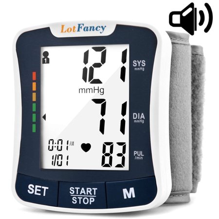 LotFancy Blood Pressure Monitor Wrist BP Cuff with Portable Case, Voice Broadcast