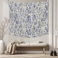 thumbnail image 5 of Blue Flowers Small Tapestry for Bedroom Wall Hanging Tapestry,Retro Rustic Botanical Floral Leaves Vines Ceiling Backdrop Tapestries Poster Blanket Wall Decor for Teens Room Living Room 23" x 28", 5 of 8