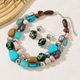 thumbnail image 6 of Bocar Chunky Necklaces for Women Trendy, 2 Layer Statement Necklace Fashion Collar Necklace, Handmade Costume Jewelry Women Gifts (NK 10384 brown set), 6 of 8