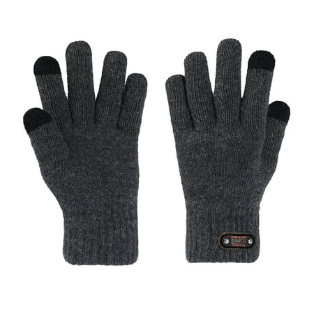 

Gloves for Men Glove Winter Knitted Adult Five-finger Screen Thickening Warm Cycling Glove