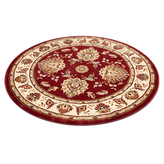 Well Woven Timeless Abbasi Oriental Persian Red 5'3" Round Area Rug