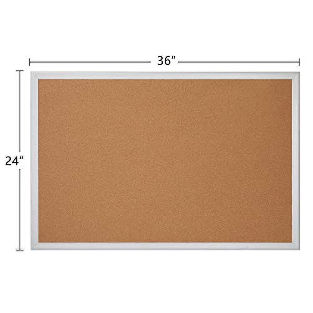 Office Depot Aluminum-Framed Cork Bulletin Board, 24" x 36"