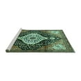 thumbnail image 2 of Ahgly Company Machine Washable Indoor Rectangle Persian Turquoise Blue Traditional Area Rugs, 7' x 10', 2 of 4